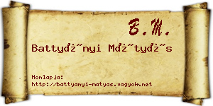 Battyányi Mátyás névjegykártya