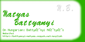 matyas battyanyi business card
